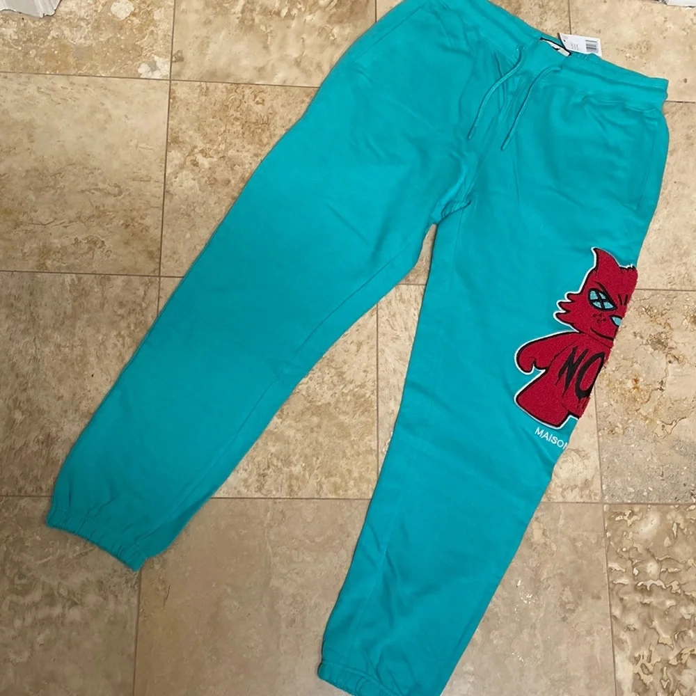 Maison Noir Joggers. Size L Tiffany Teal Blue - Picture 1 of 6